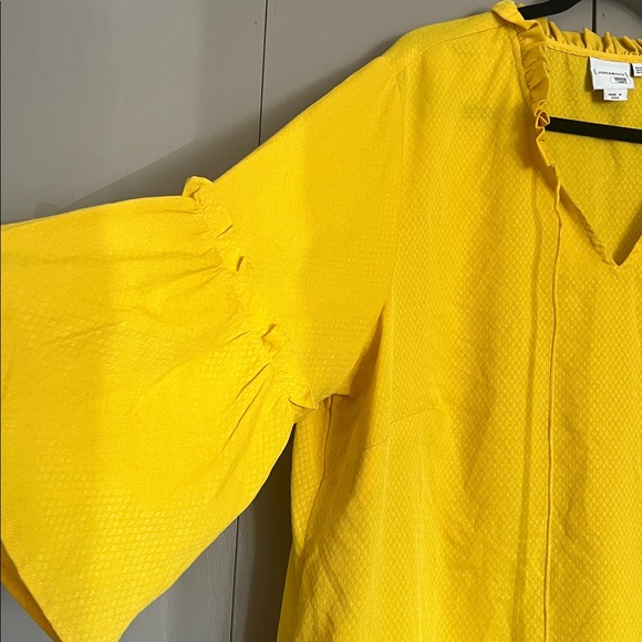 Junarose Yellow Ruffle Sleeve Blouse - Picture 3 of 5